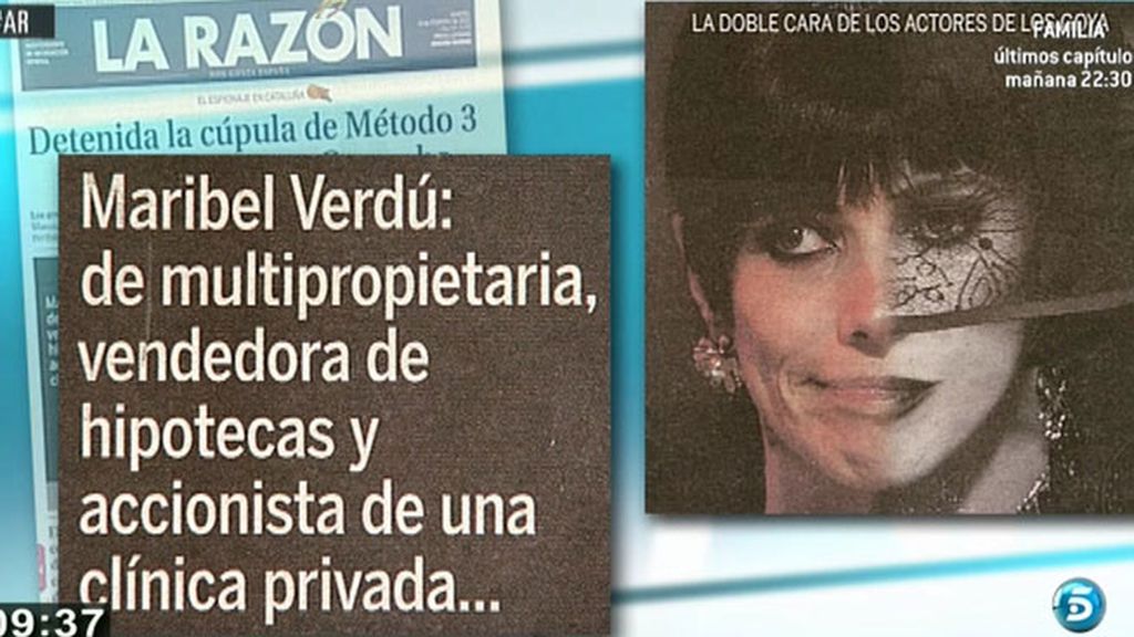 'La Razón' ha publicado que Maribel Verdú hizo un spot para una financiera que está denunciada por los afectados por la hipoteca