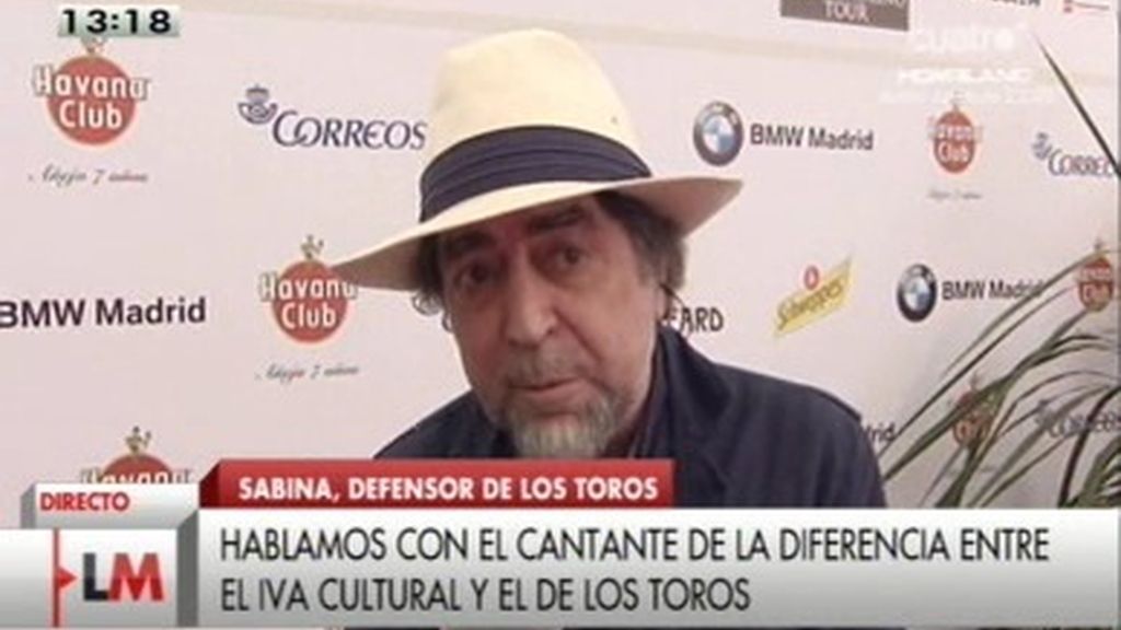 Joaquín Sabina: "Me gusta dar la cara por los toros y contra el IVA a la cultura"