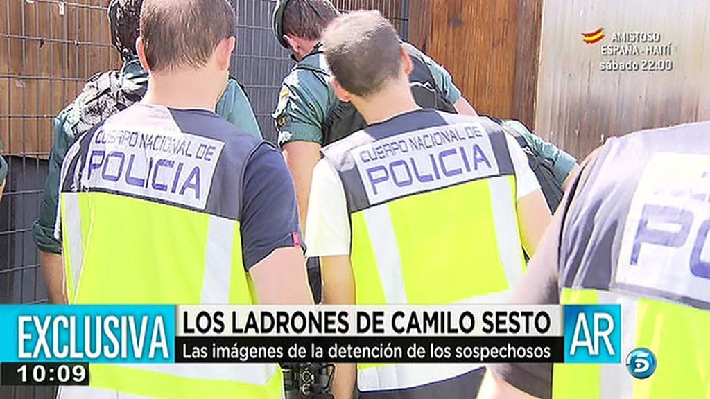 Las imágenes de la detención de los ladrones de la casa de Camilo Sesto, en exclusiva