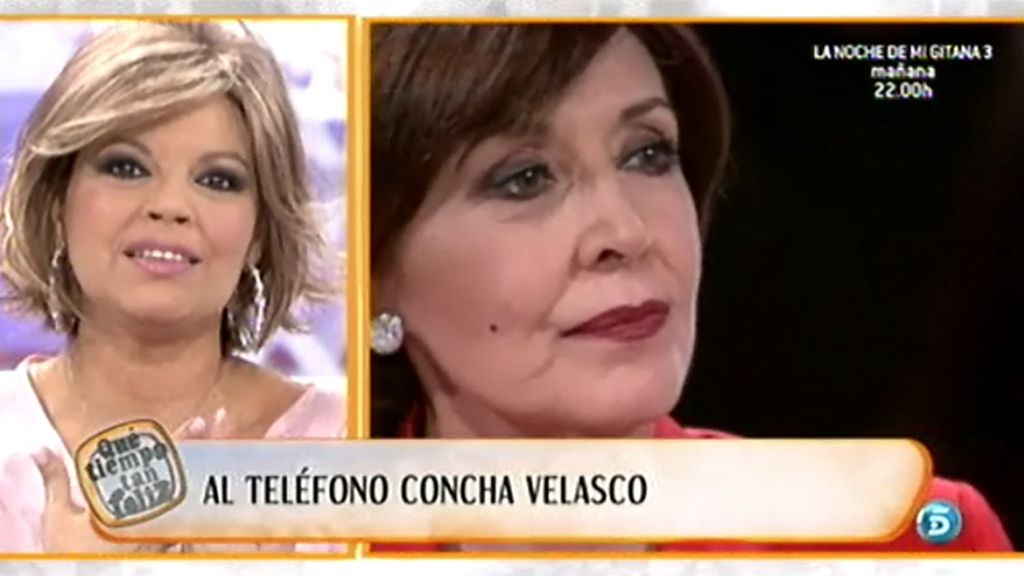 Concha Velasco muy afectada
