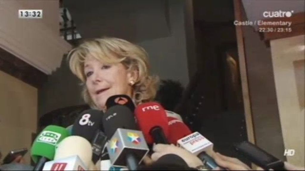 Esperanza Aguirre: "Yo no cobré sobresueldos por lo que pido transparencia"