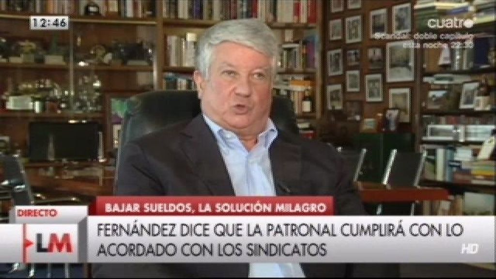 Arturo Fernández: “Bruselas no debe decirnos qué hacer con nuestros salarios”