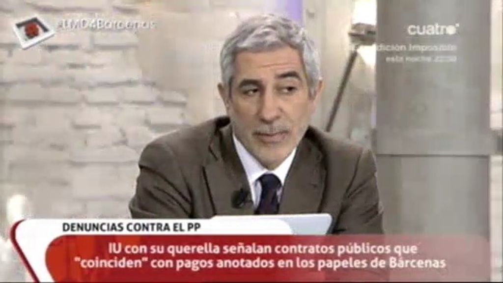 Gaspar Llamazares: “Con la querella queríamos judicializar el caso Bárcenas”