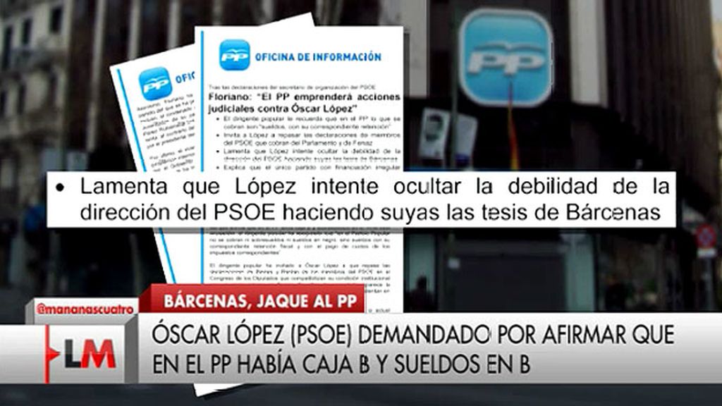 Floriano: “El PP emprenderá acciones judiciales contra Óscar López”