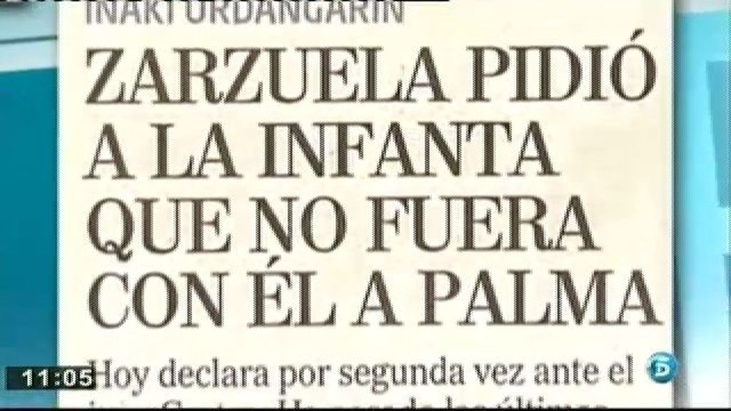 Zarzuela pidió a la Infanta que no fuera a Palma, según 'La otra crónica'