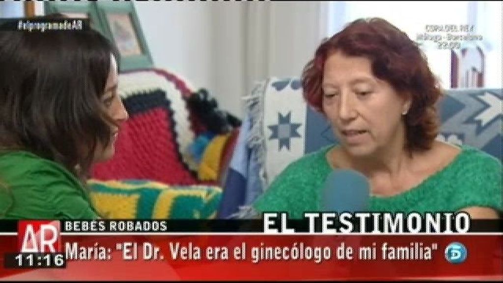 María. "Sor María intentó arrebatarme a mi hijo de los brazos"