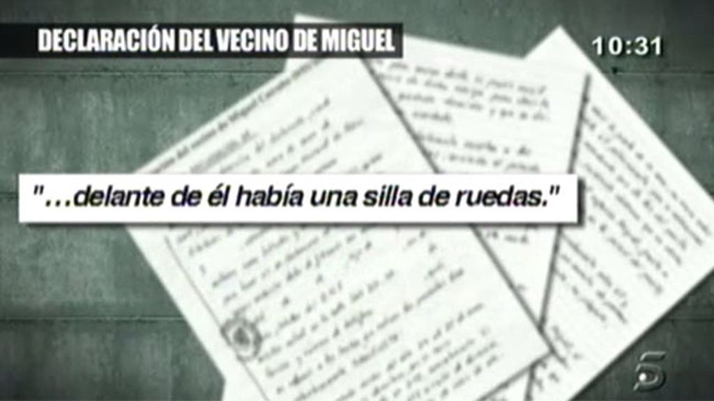 Declaración del vecino de Miguel