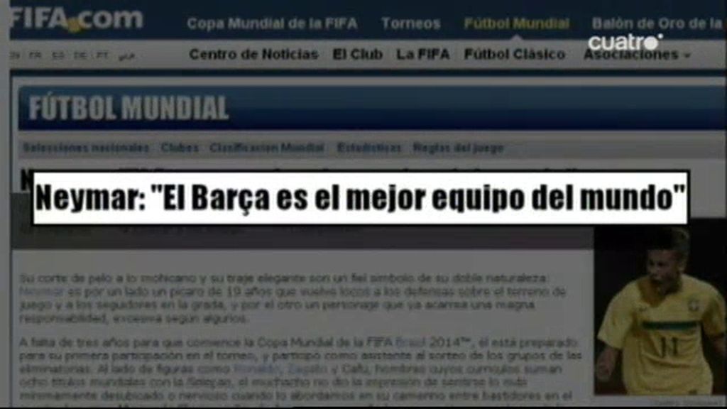 Neymar elogia al Barcelona