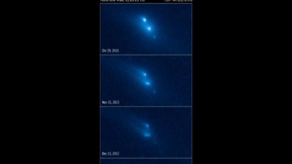 Las primeras imágenes de la desintegración de un asteroide
