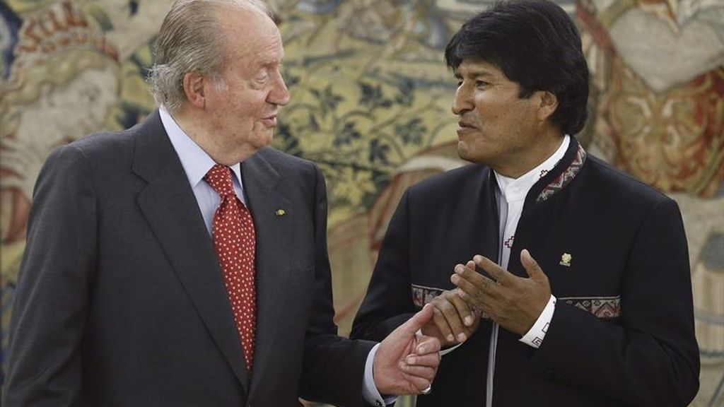 Don Juan Carlos recibe a Evo Morales