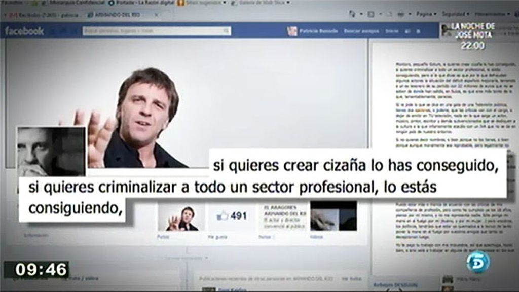 El actor Armando del Río critica duramente a Montoro