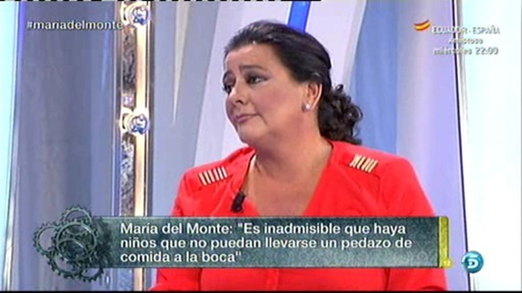 María del Monte: "Es inadmisible que en España haya niños que no puedan comer"