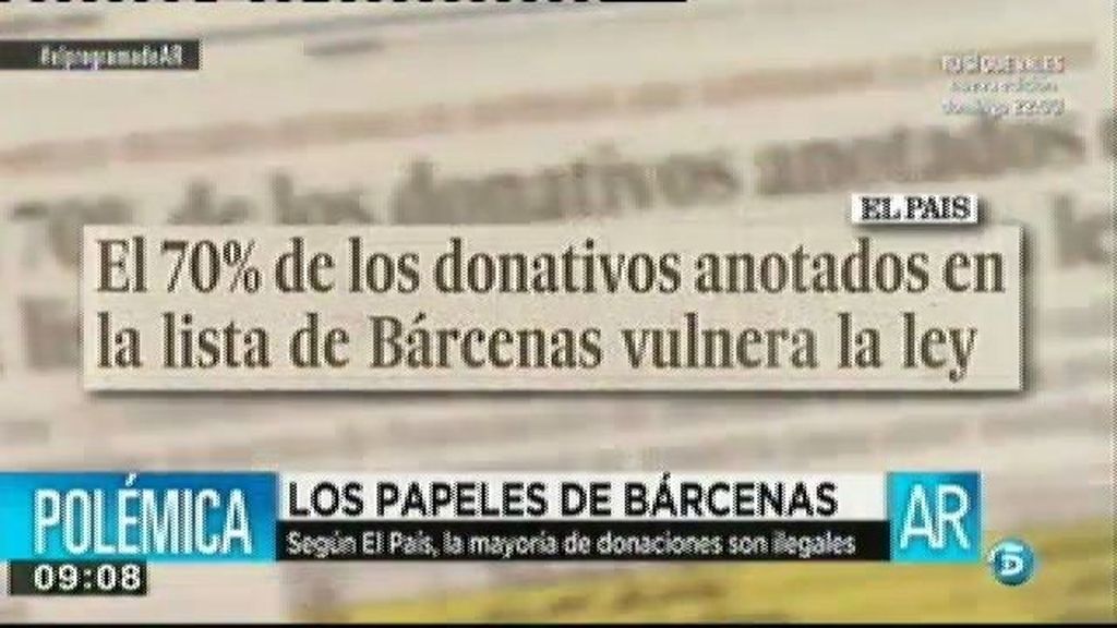 El País asegura que el 70% de los donativos anotados por Bárcenas vulnera la ley