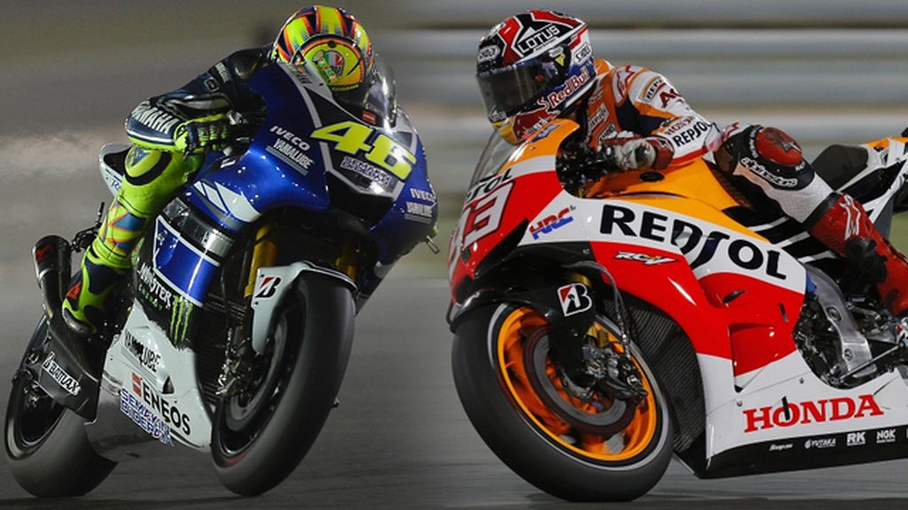Marc Márquez contra Valentino Rossi, el duelo entre 'veterano' y 'novato' de MotoGP