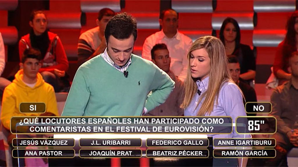 Una ex pareja ante los locutores de Eurovisión