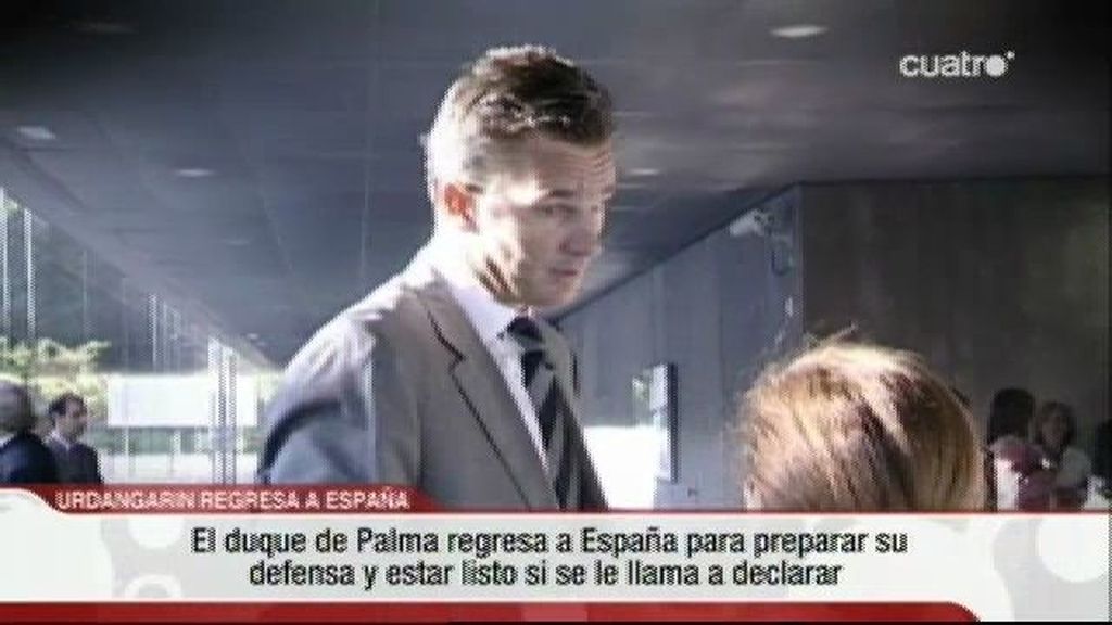 Urdangarín regresa a España para defenderse
