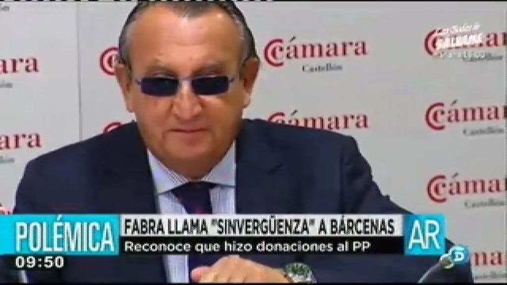Carlos Fabra llama sinvergüenza a Bárcenas