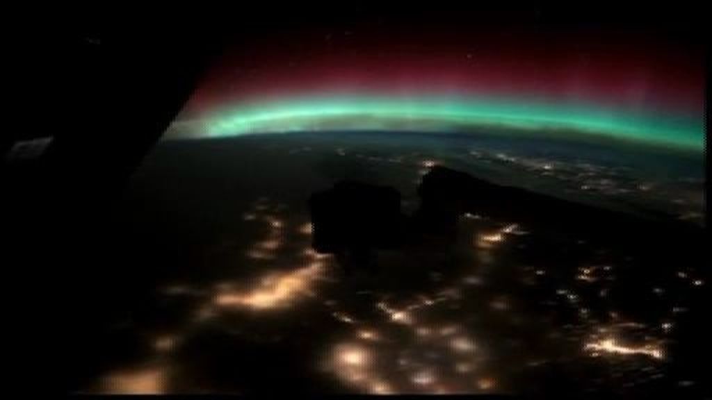 La aurora boreal, a vista de astronauta