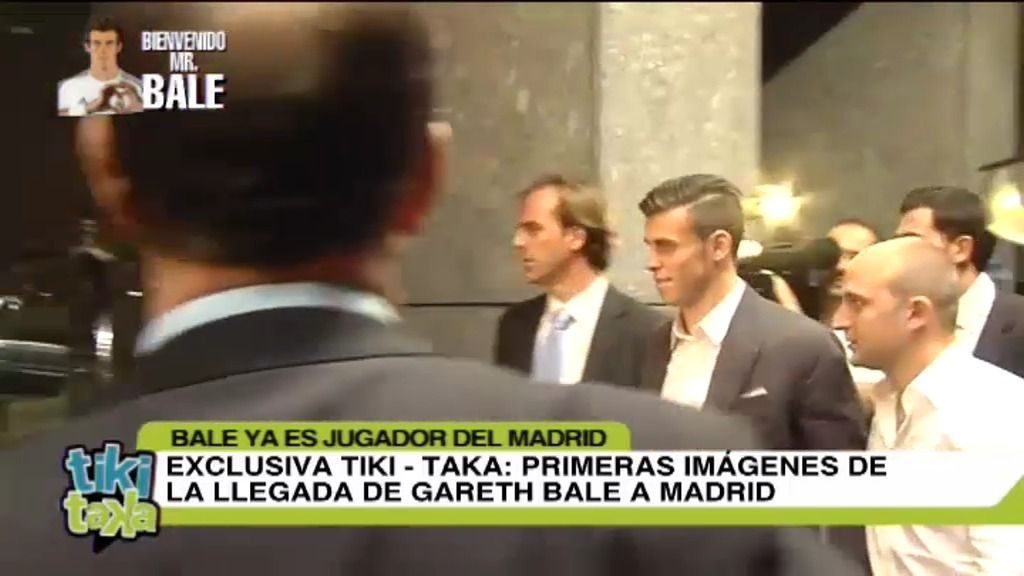 Bale llega a su hotel de Madrid