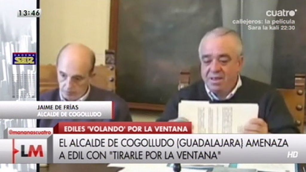 El alcalde de Cogolludo: "Voy a dejar de ser alcalde pero vas a salir volando por la ventana"