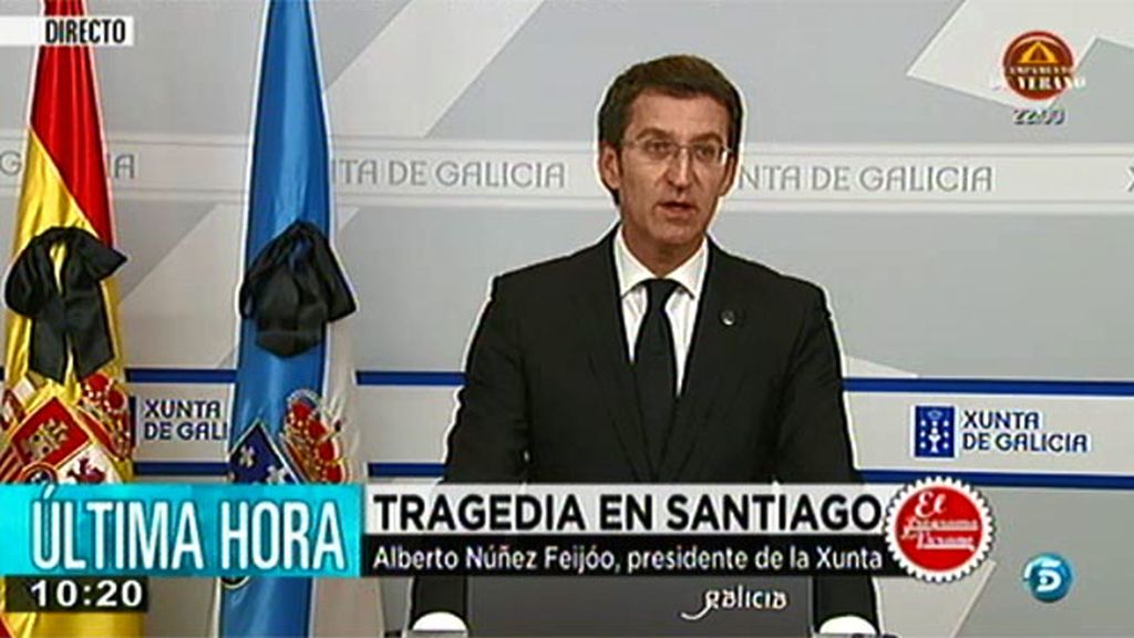 Alberto Núñez Feijóo: "Detrás del dolor de las víctimas está el sufrimiento de todo Santiago, toda Galicia y toda España"