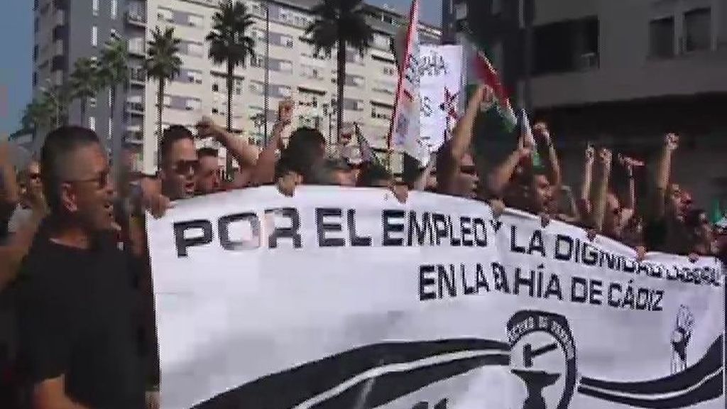 Manifestación de los trabajadores de Navantia