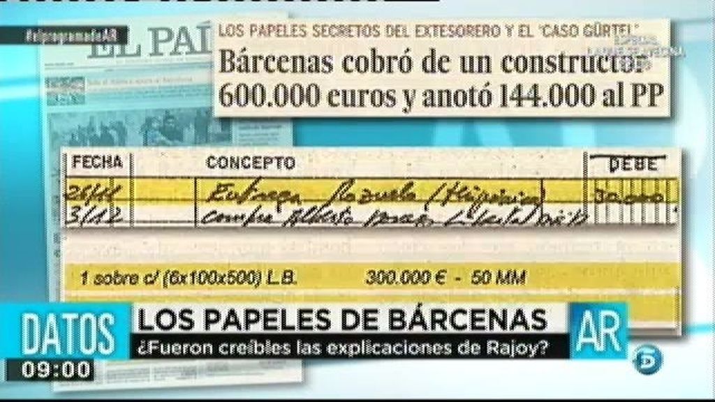 Bárcenas cobró de un constructor 600.000 euros y anotó 144.000 al PP