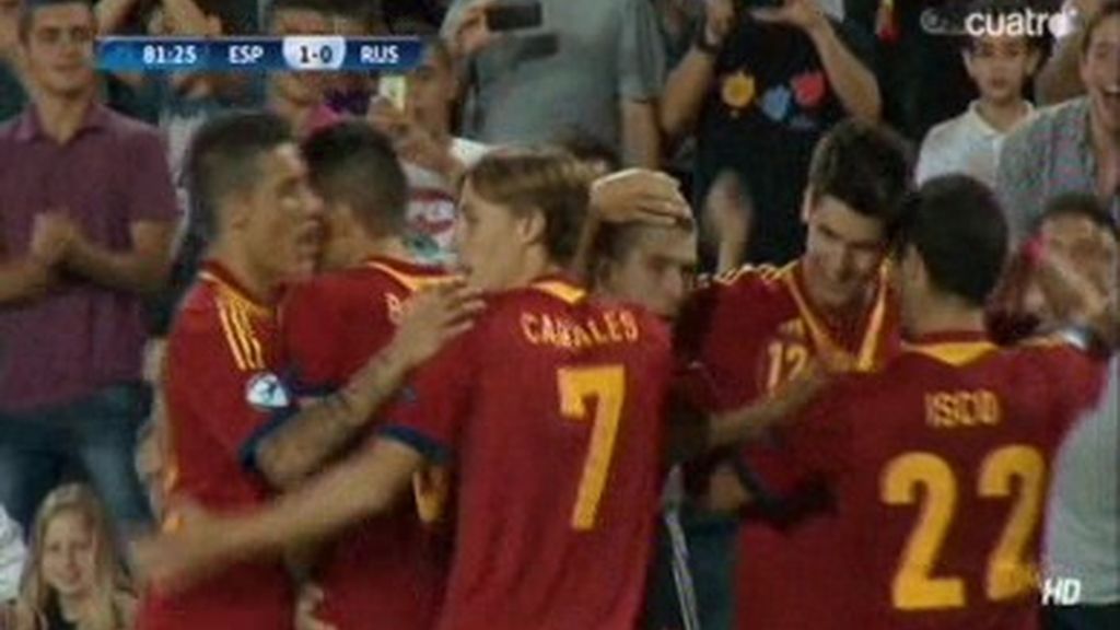 Gol: España 1-0 Rusia (min. 81)
