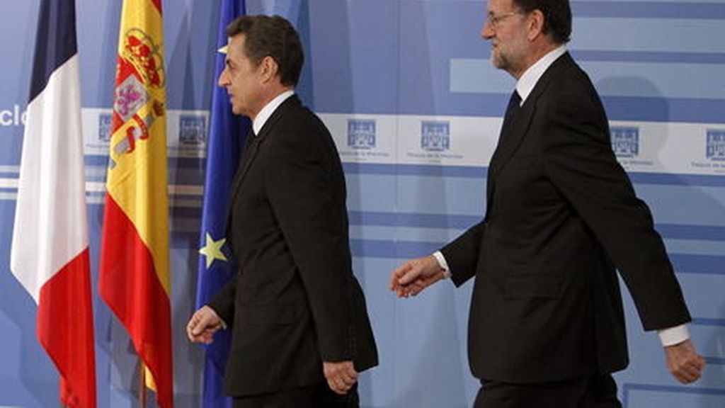 Rajoy recibe a Sarkozy en La Moncloa