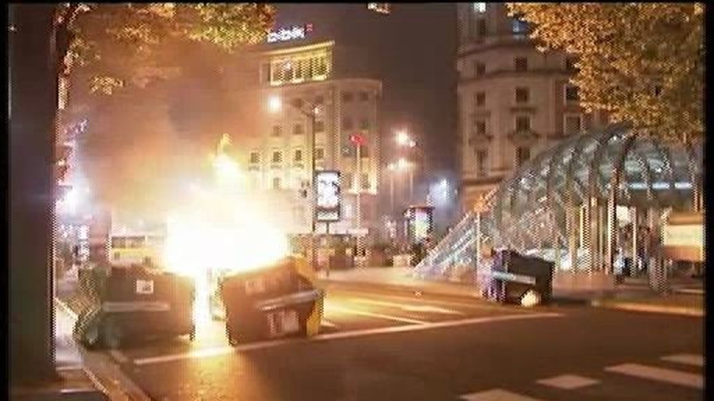 Noche de violencia en Bilbao