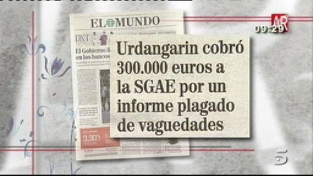 Urdangarín cobró 300.000 euros a la SGAE por un informe lleno de vaguedades