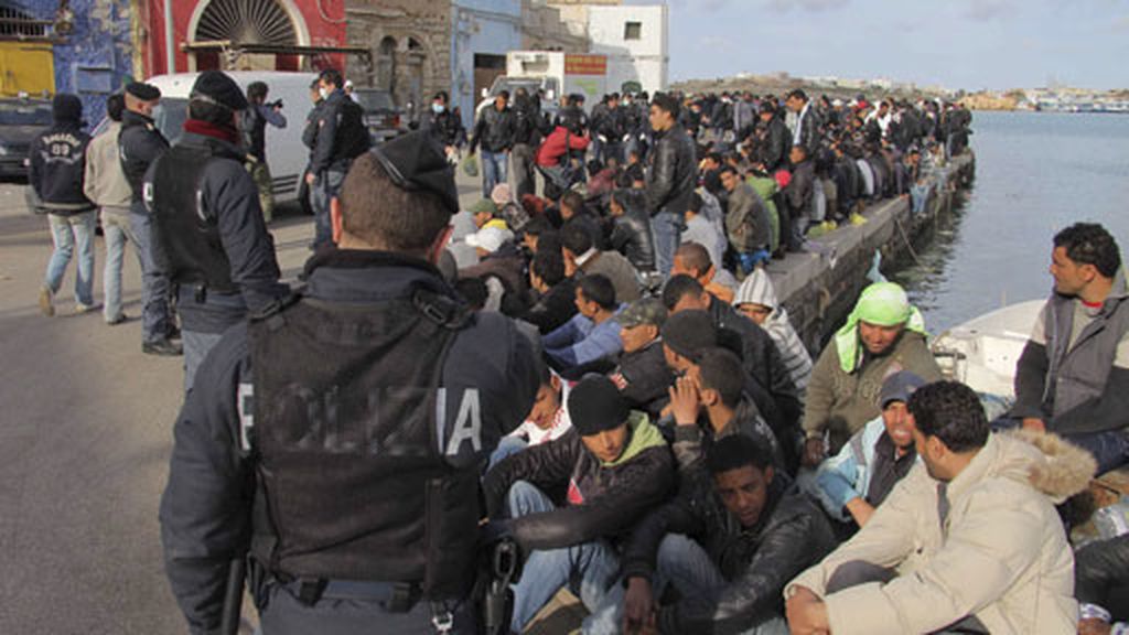 Protestas en Lampedusa
