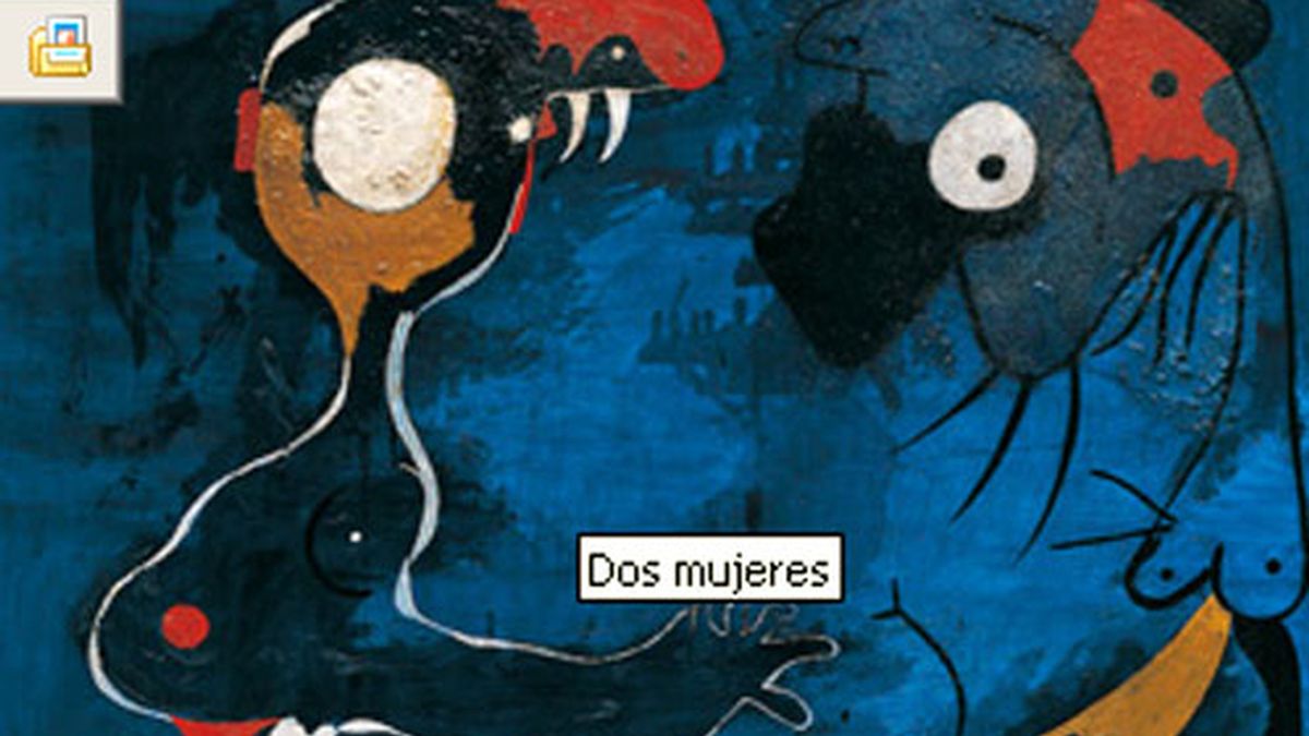 Cuadro que podrá ser vista en la exposición: 'Miró, tierra'. Dos mujeres (1935)