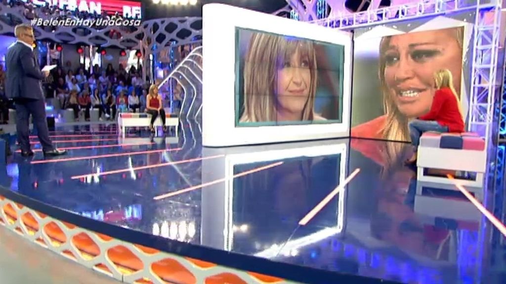 Belén Esteban, emocionada en el plató de 'Hay una cosa...'