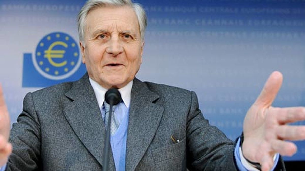 El presidente del Banco Central Europeo (BCE), Jean-Claude Trichet, durante la rueda de pernsa en Fráncfort. Foto: EFE