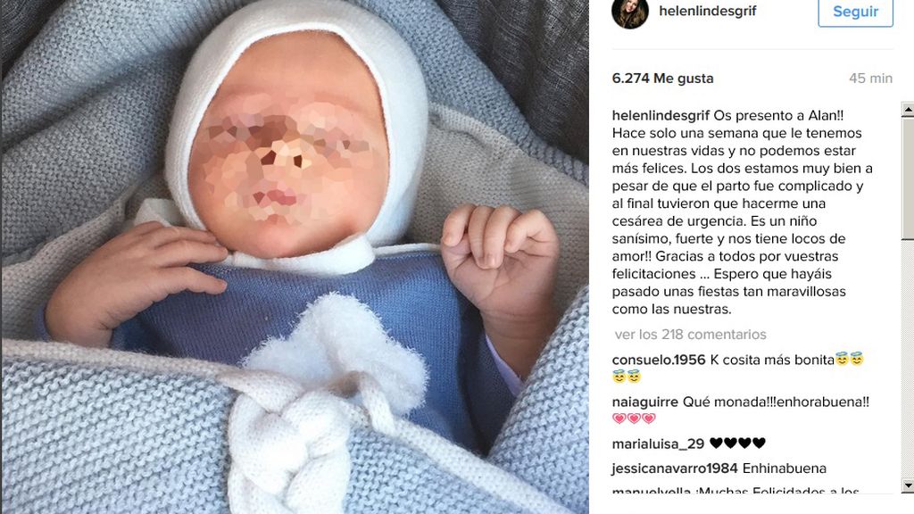 Helen Lindes y Rudy Fernández presentan a su hijo Alan en las redes