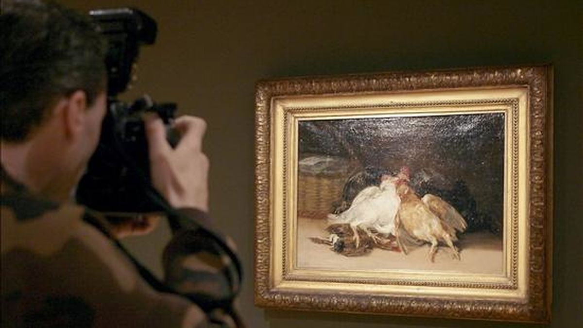 Imagen de la obra "Aves muertas", de Francisco de Goya, que es una de las obras que forman parte de la exposición "El Bodegón español en el Prado", que se inaugura en la sala central de CajaCanarias en la capital tinerfeña. EFE
