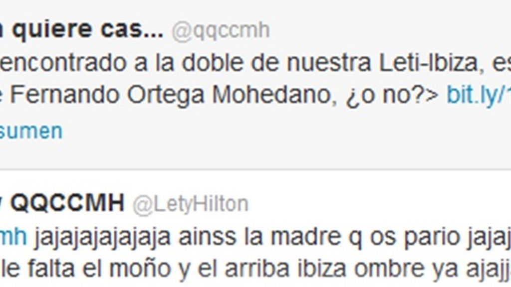 Leti contesta a su parecido razonable