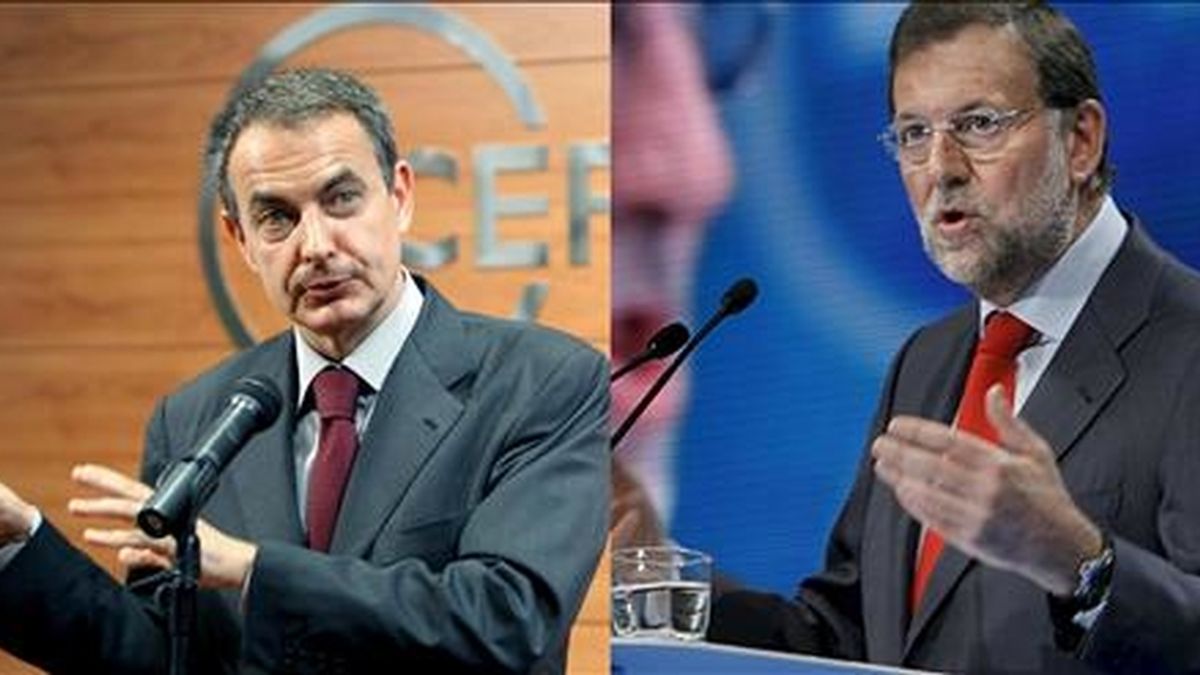El líder del PSOE, José Luis Rodríguez Zapatero (i) y su homólogo del PP, Mariano Rajoy. EFE/Archivo