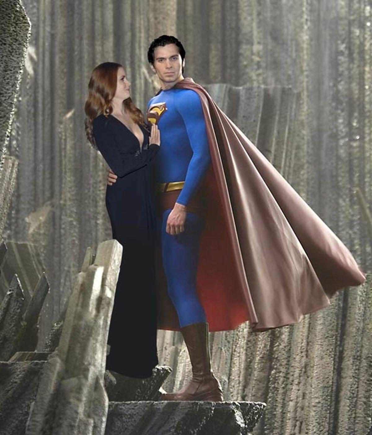 Un montaje recrea cómo aparecerán Henry Cavill y Amy Adams en 'Superman'. Foto: GTRES