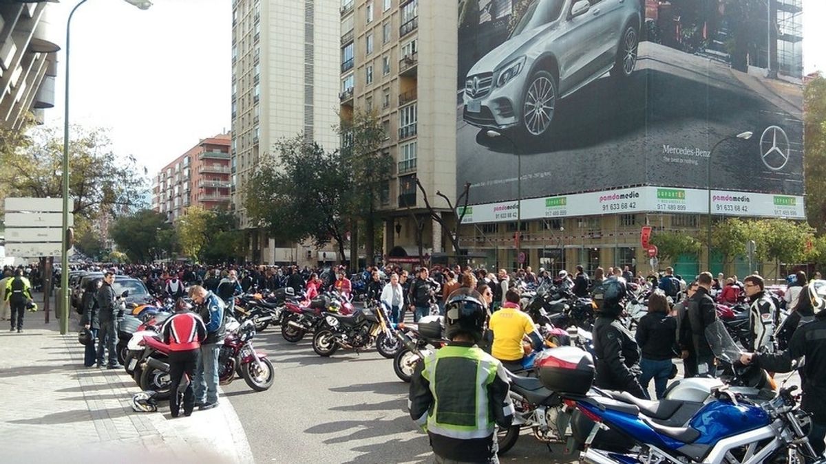 Casi 7.000 motos se concentran en Madrid en contra de los guardarraíles