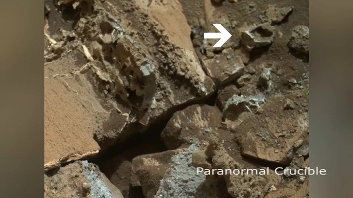 Extracto del vídeo difundido por Paranormal Crucible donde hay indicios de que ha podido existir vida en Marte