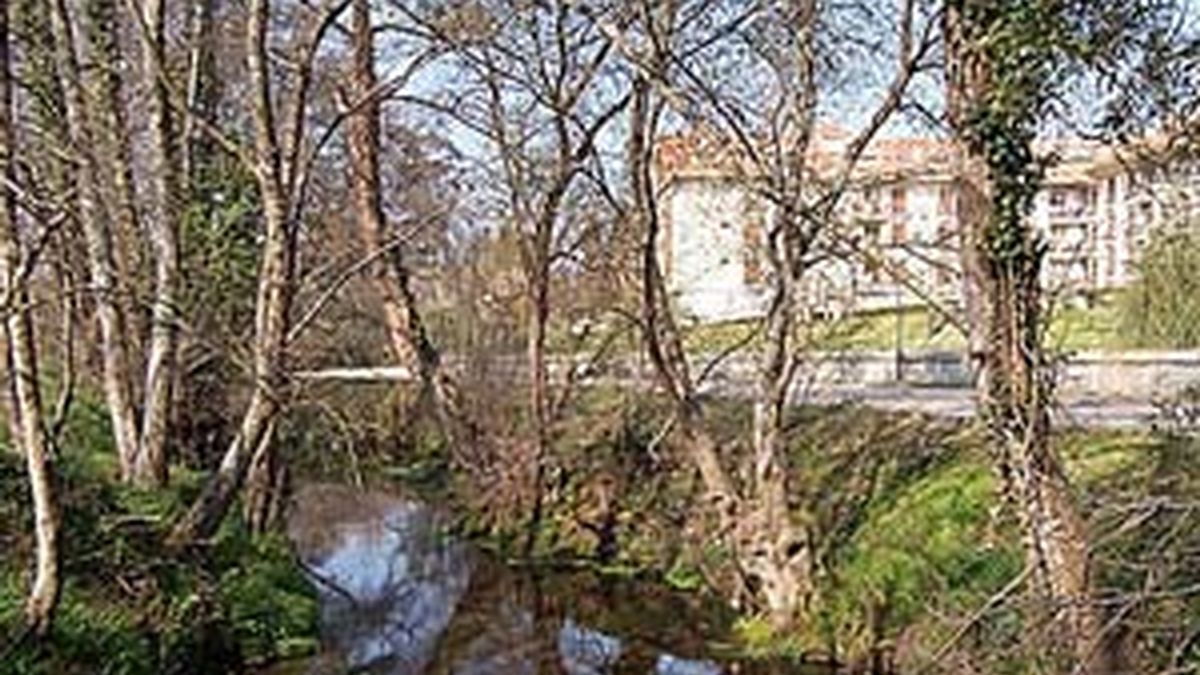 El río de Miñor a su paso por la localidad de Gondomar.