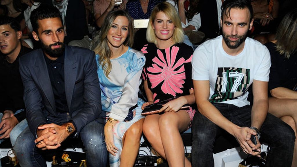 Alvaro Arbeloa y su mujer Carlota Ruiz con Adriana Abenia y Sergio Abad