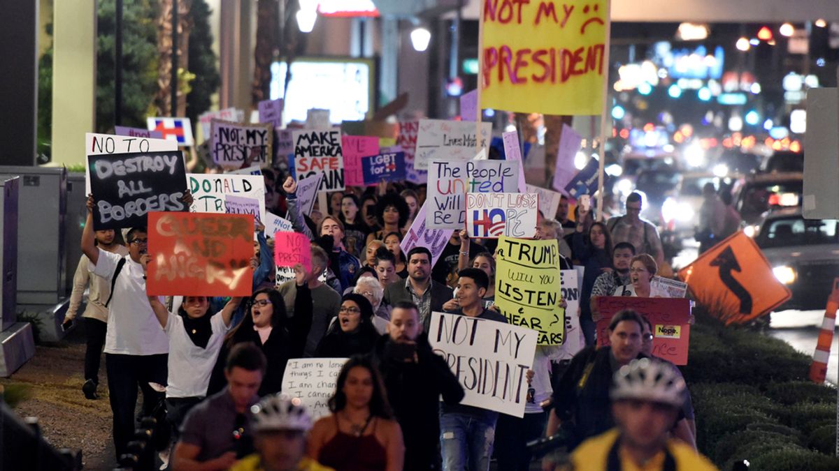 Protesta en Las Vegas contra Donald Trump