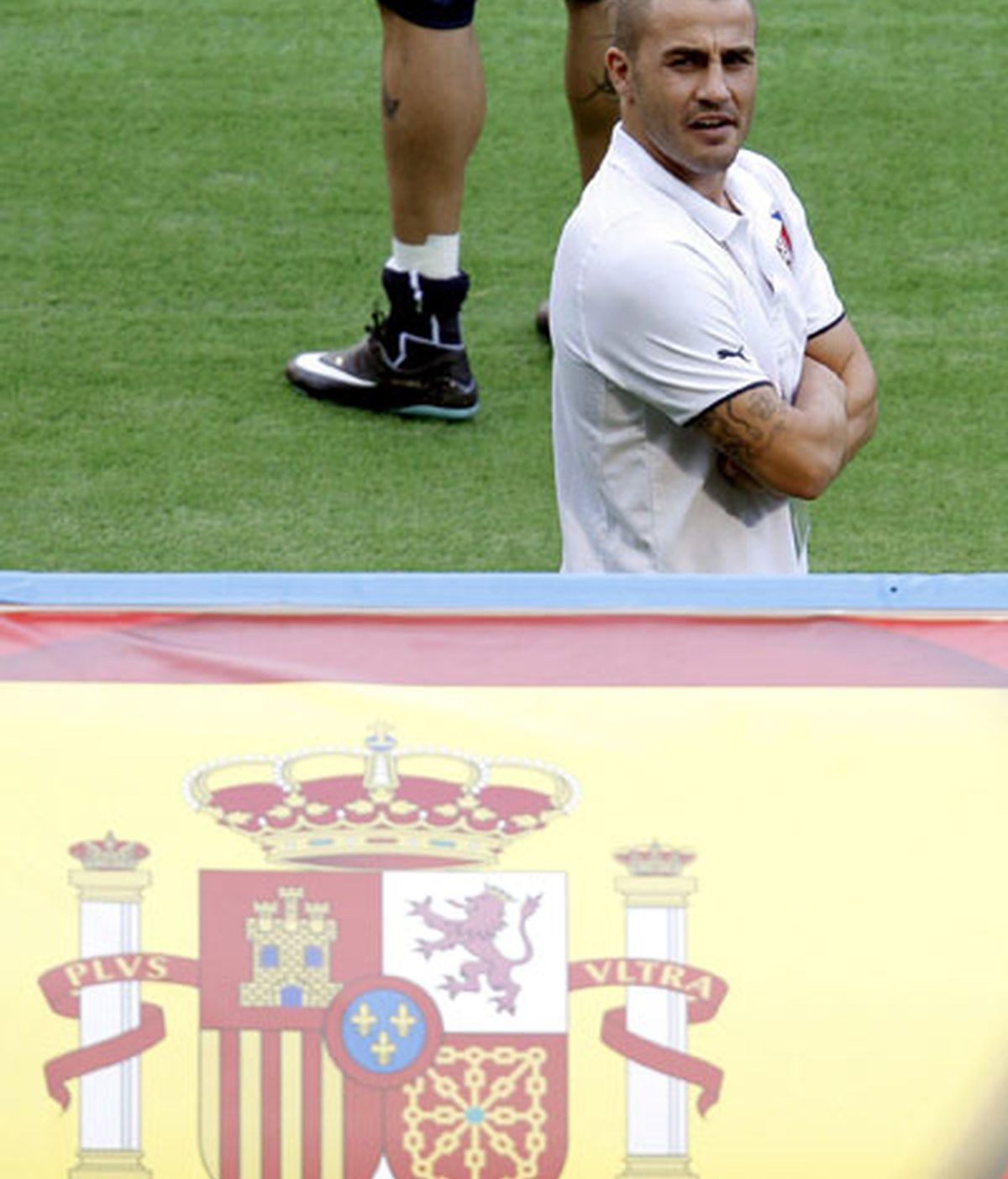 Cannavaro, durante el España-Italia. FOTO: EFE.
