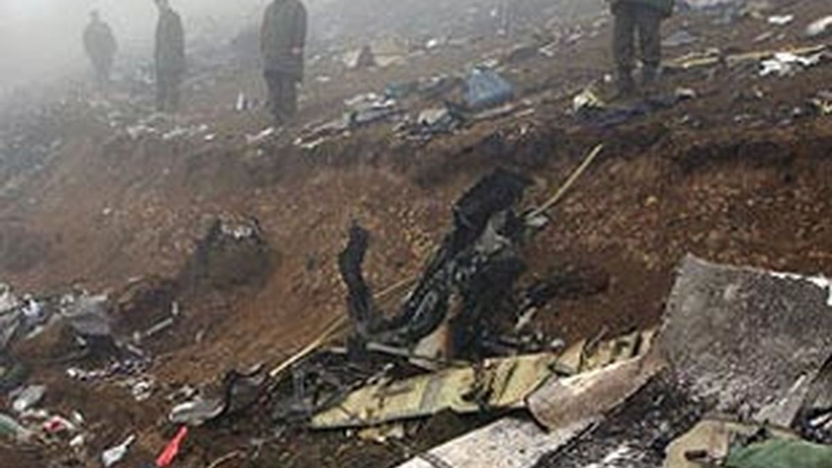 Imagen de archivo de los restos del avión siniestrado.