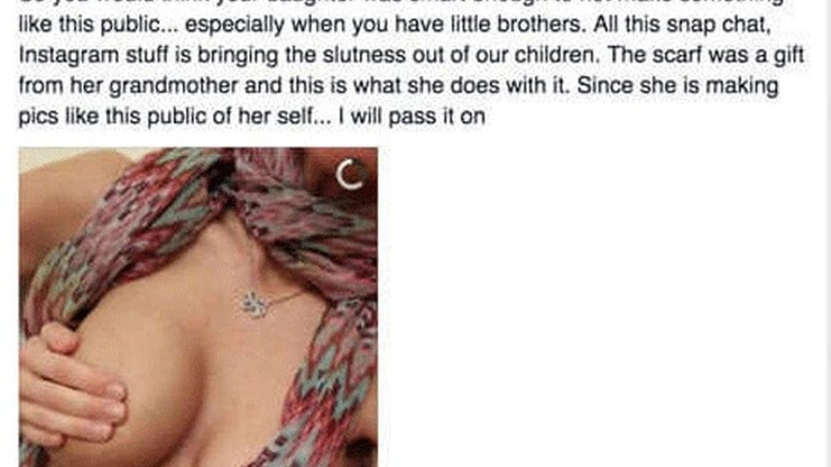 Publica en Facebook el topless de su hija para castigarla