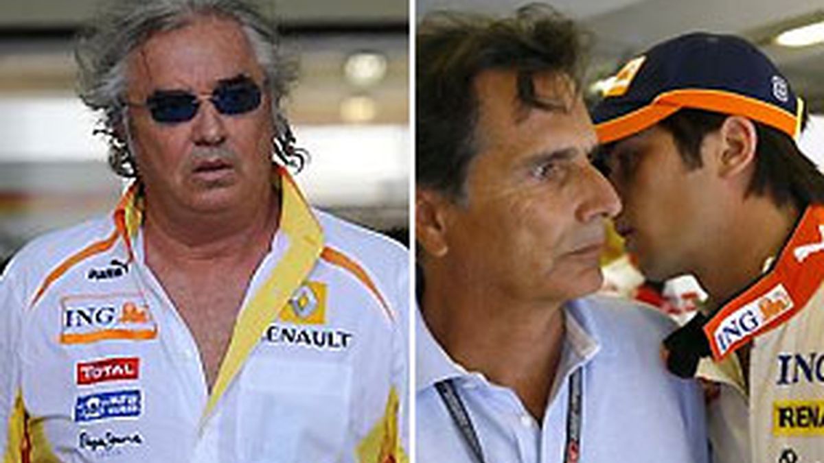 Los Piquet y Briatore, frente a frente. Foto: Archivo.