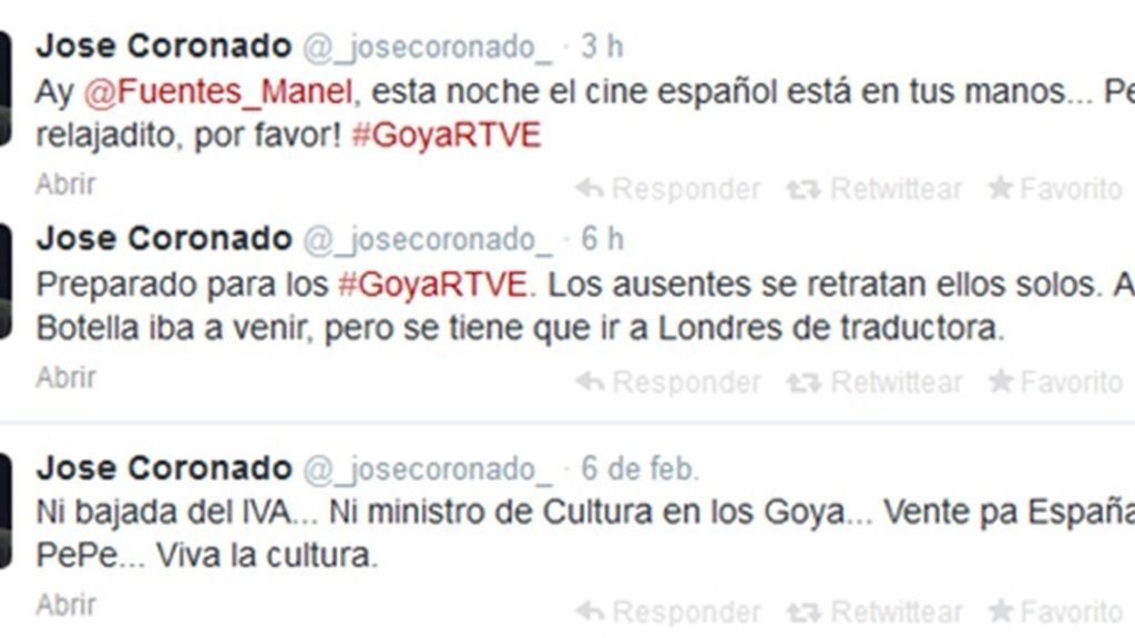 Así nos contaron los propios protagonistas el día de los Goya en las redes sociales